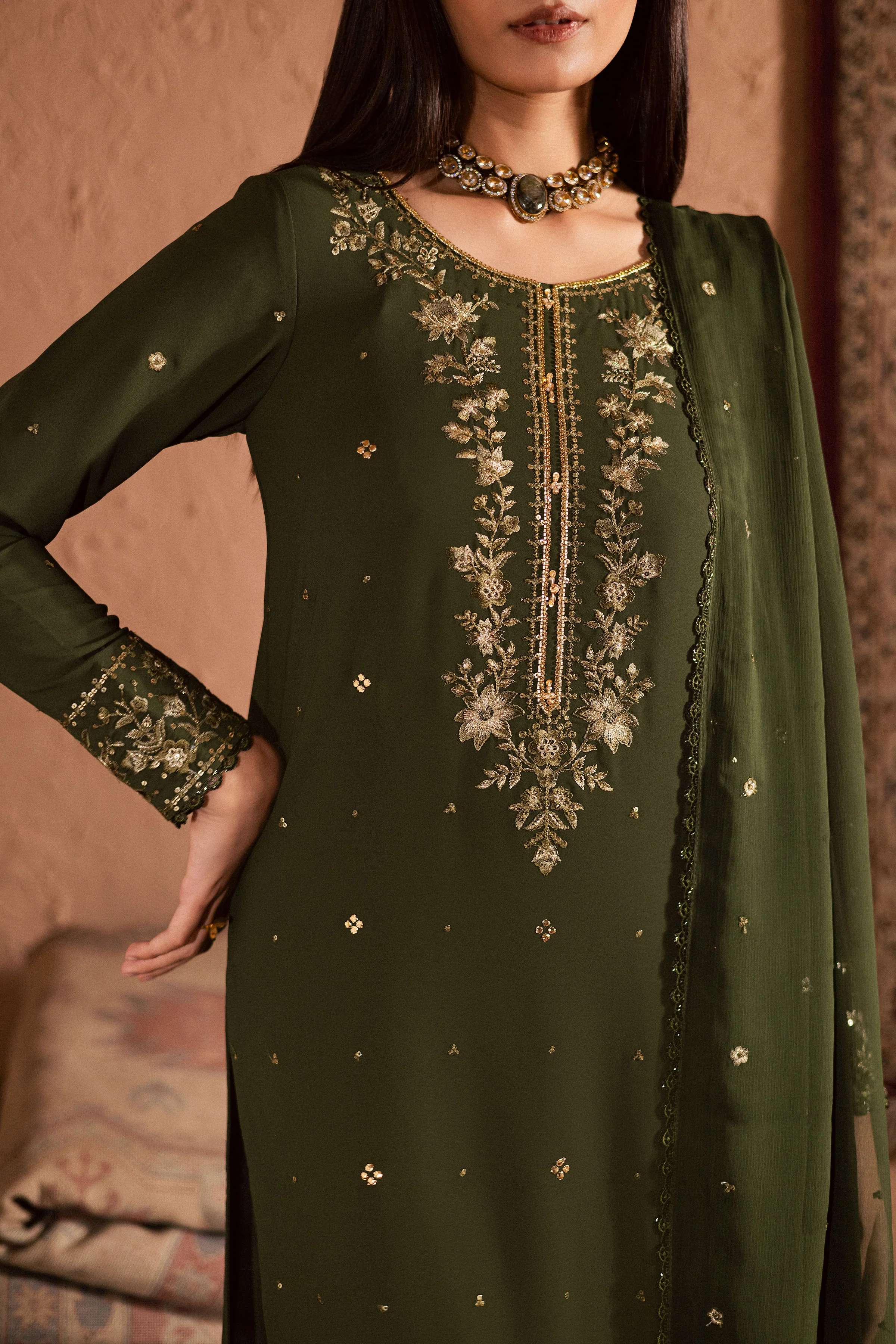 Dark Jade 3Pc- Festive Luxe Pret - Image 7