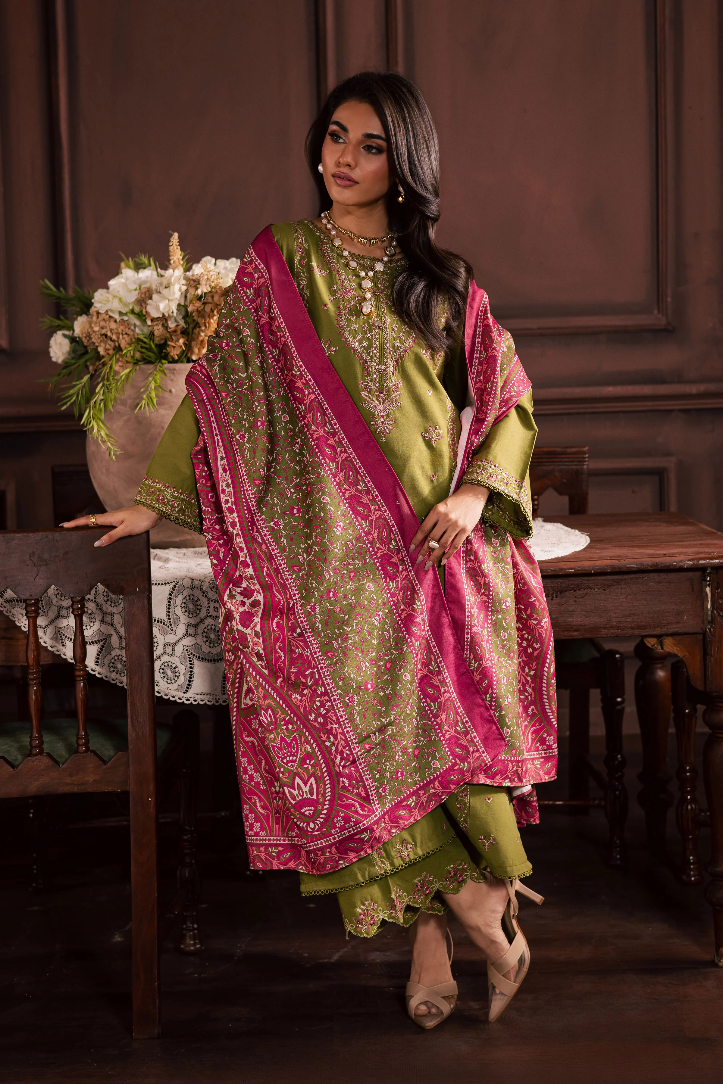 Darla 3Pc - Embroidered Khaddar Dress - Image 6