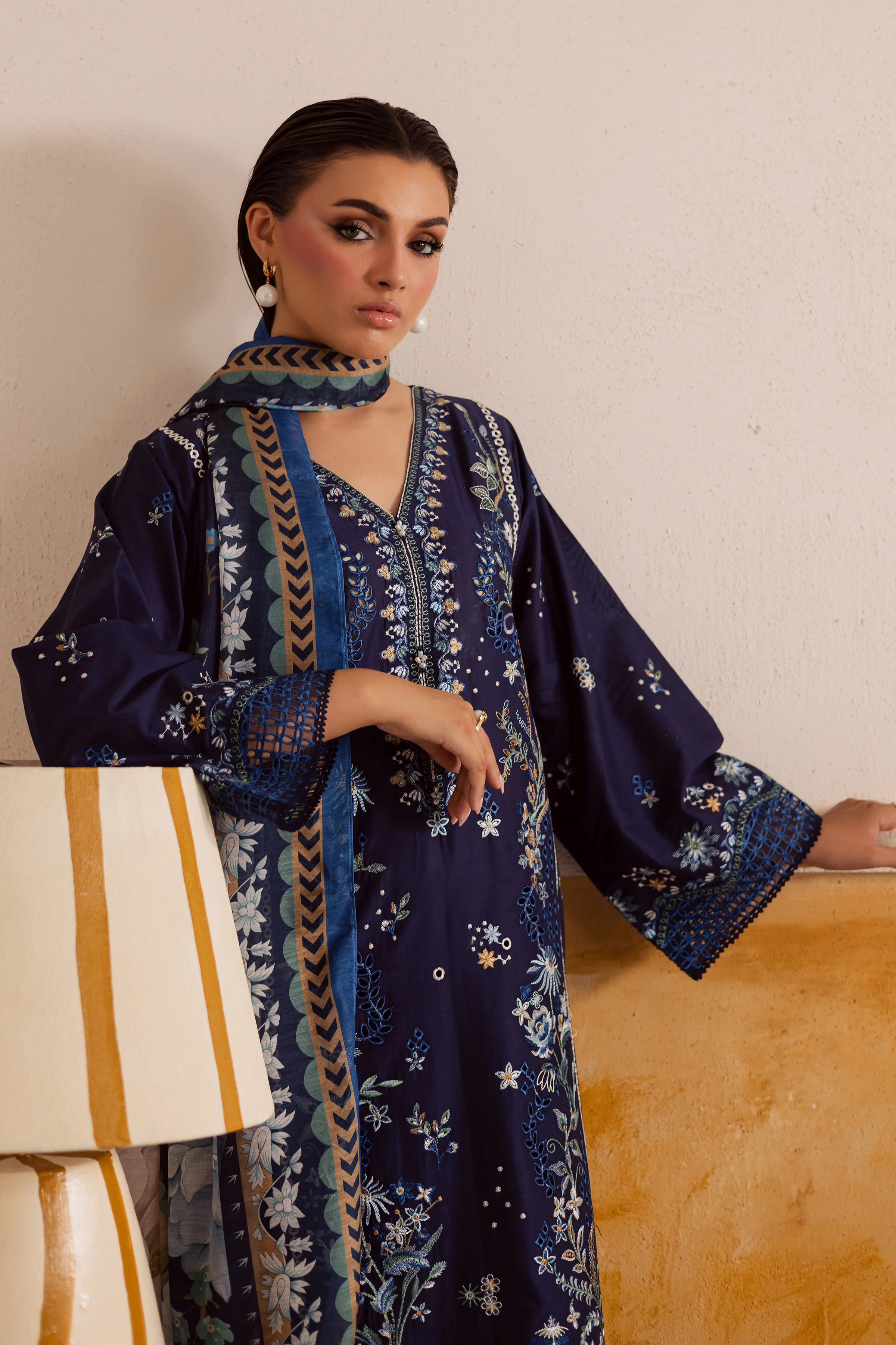 Darya 3Pc - Embroidered Lawn Pret - Image 4
