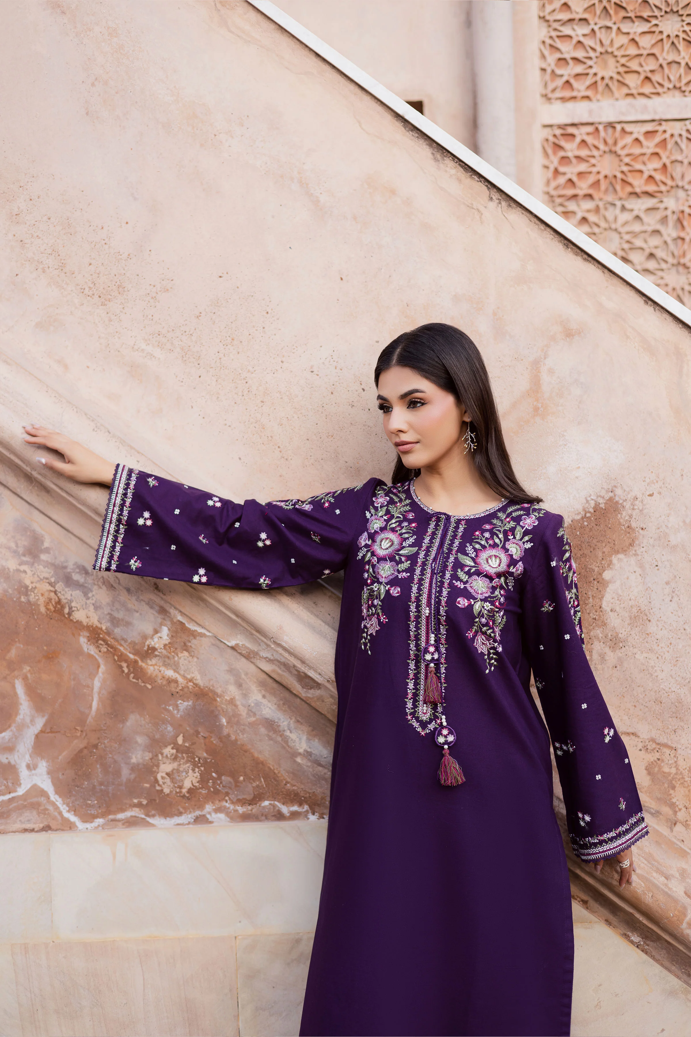 Deejo Iris 2Pc - Embroidered Khaddar Dress - Image 6