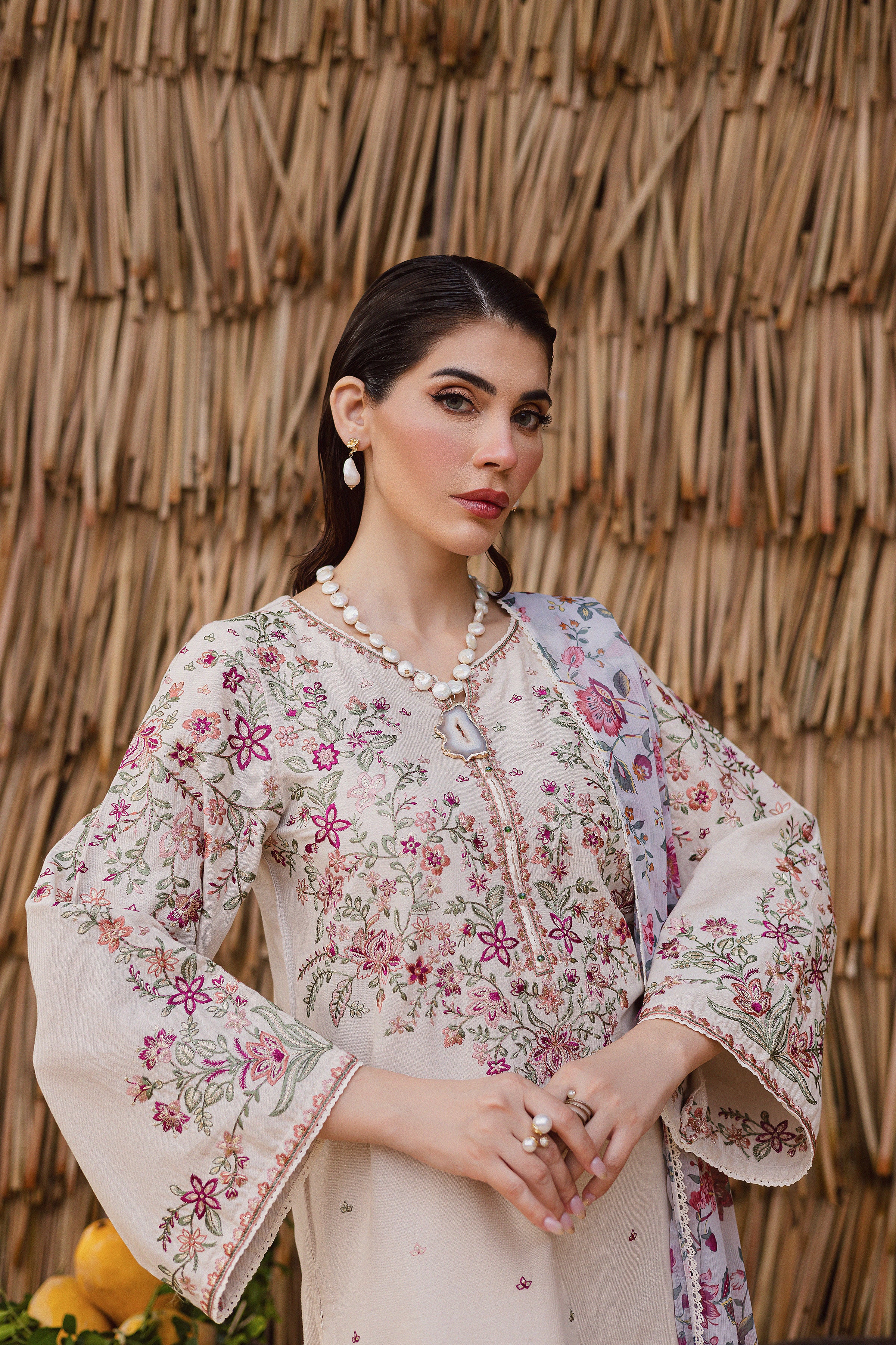 Dream Garden 3Pc - Embroidered Khaddar Dress - Image 7