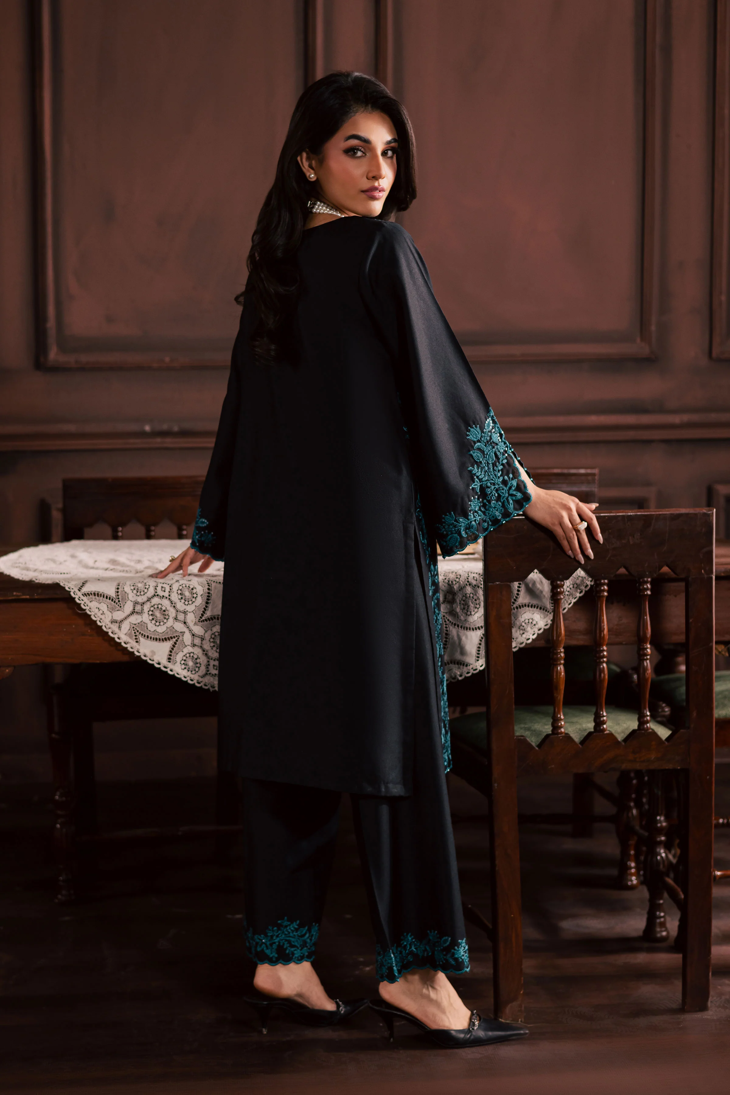 Dreamboat 2Pc - Embroidered Karandi Dress - Image 7