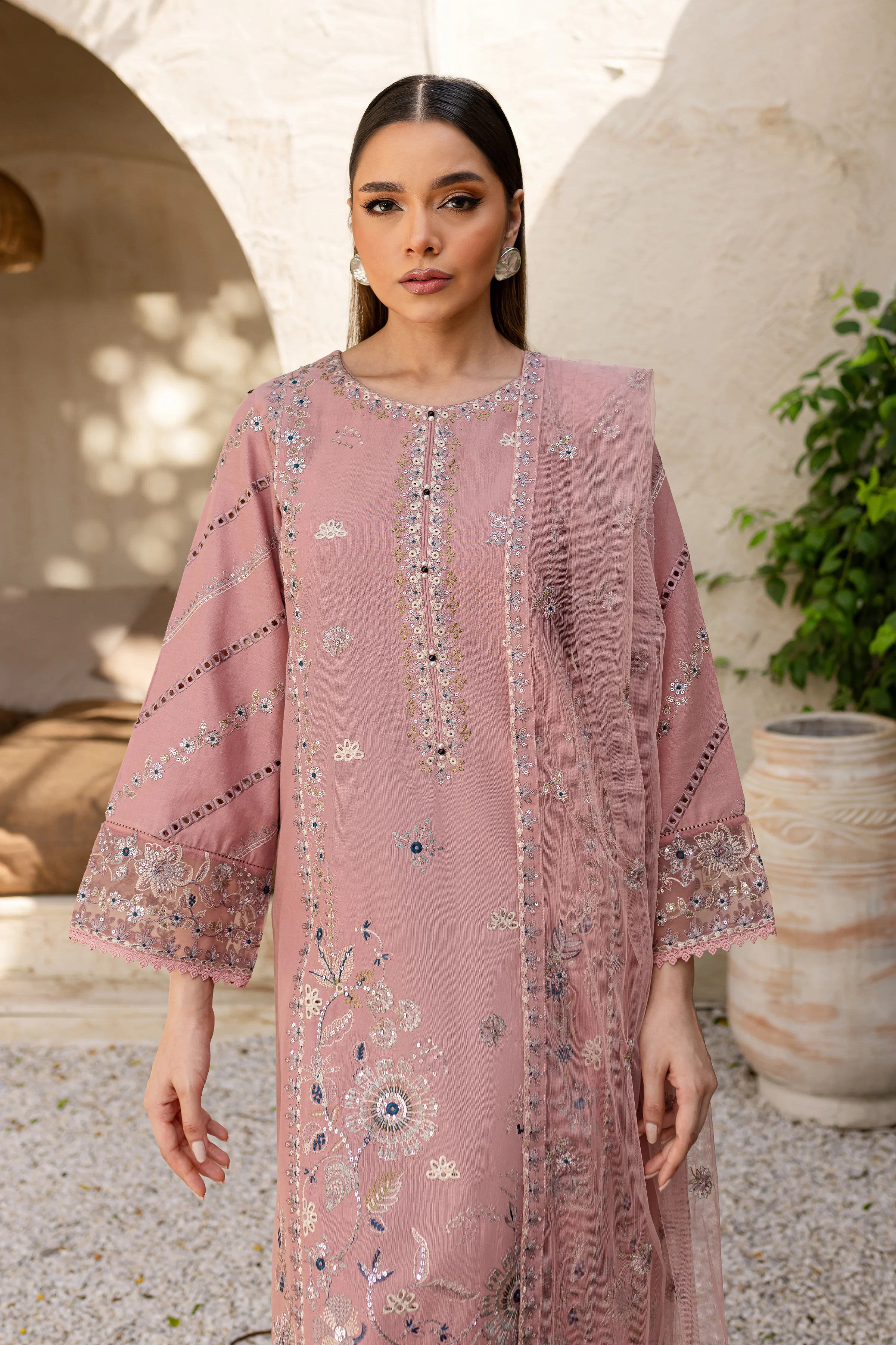 Eira 3Pc - Embroidered Khaddar Dress - Image 3