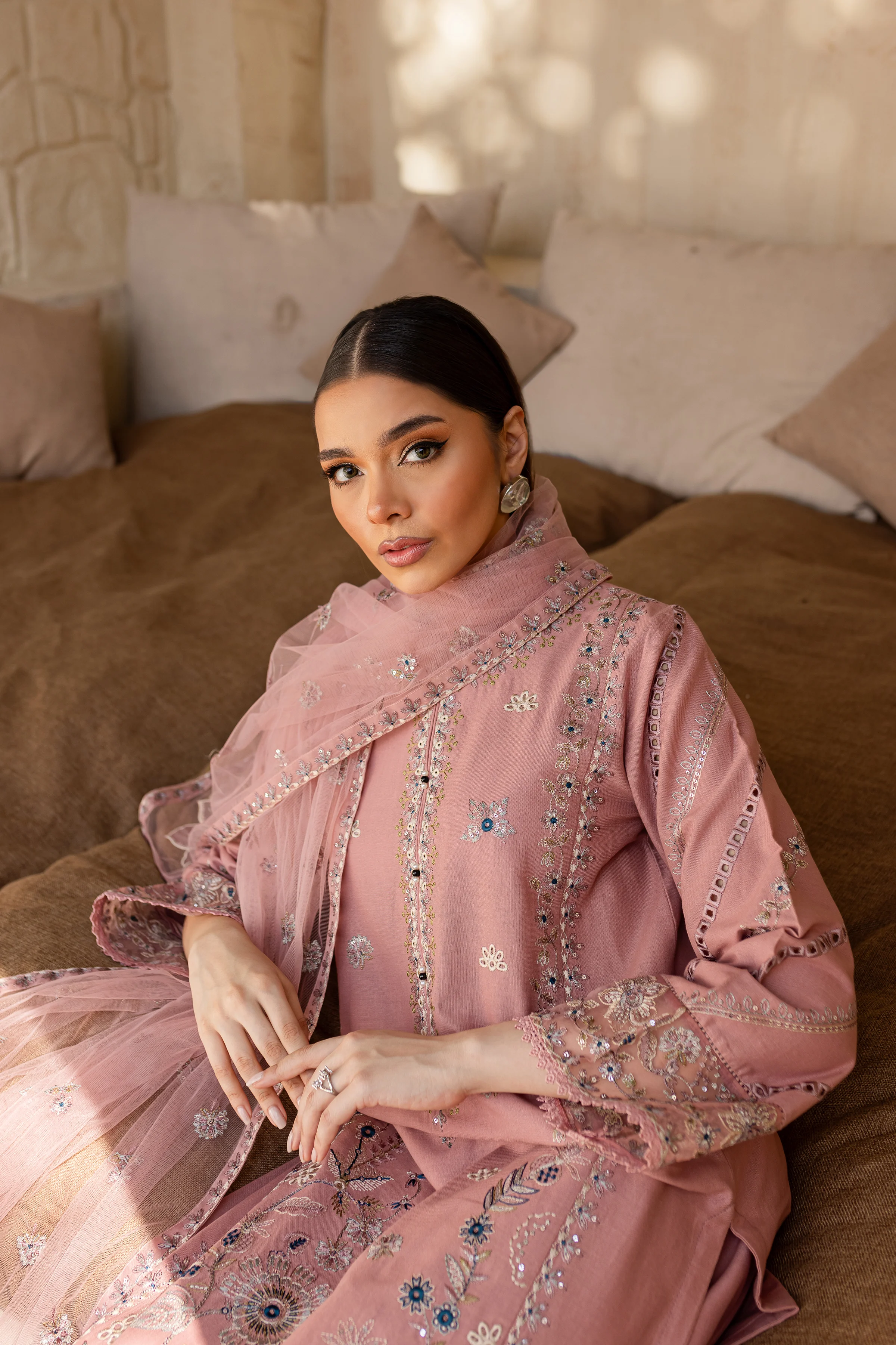 Eira 3Pc - Embroidered Khaddar Dress - Image 5