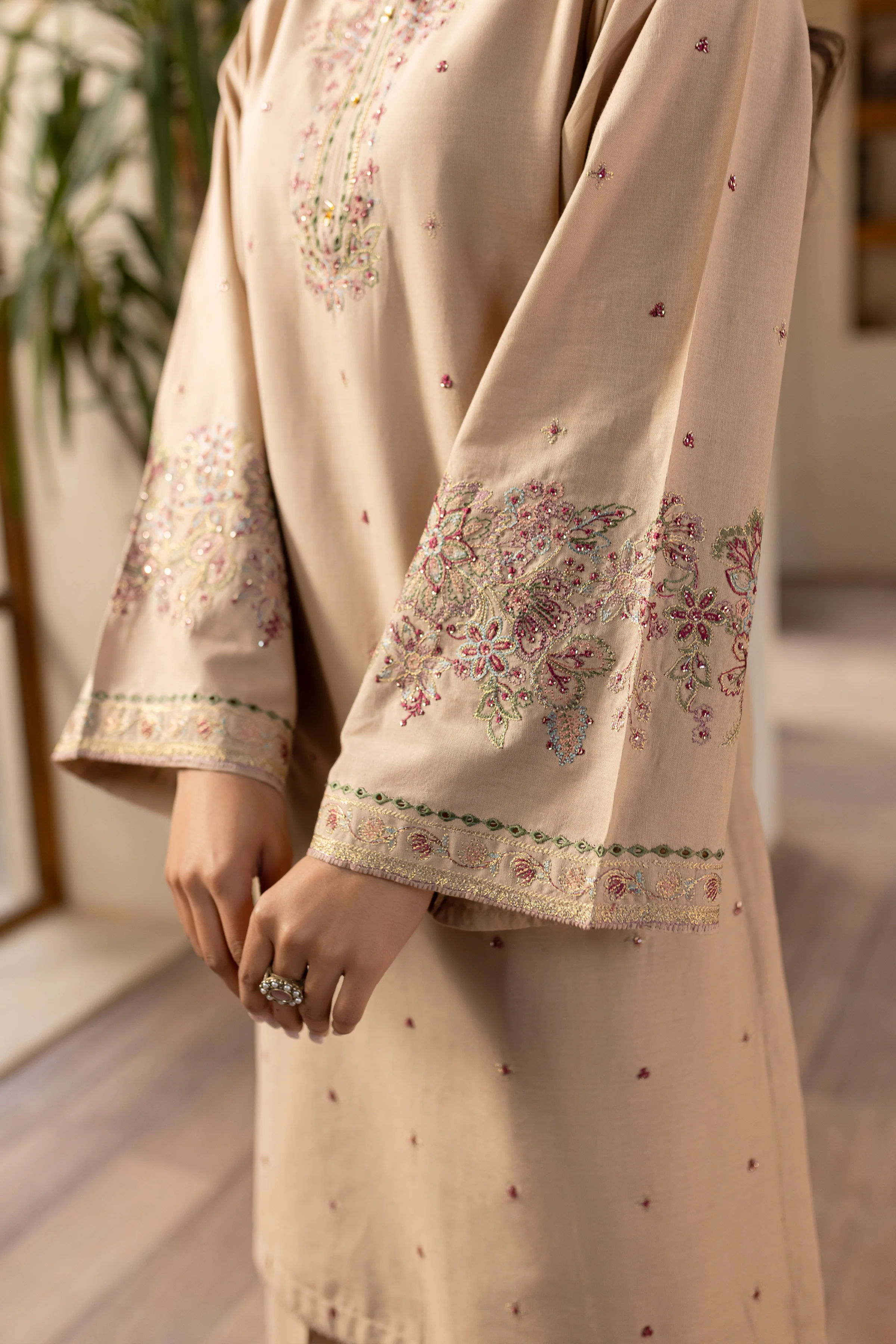 Elia 2Pc - Embroidered Khaddar Dress - Image 9