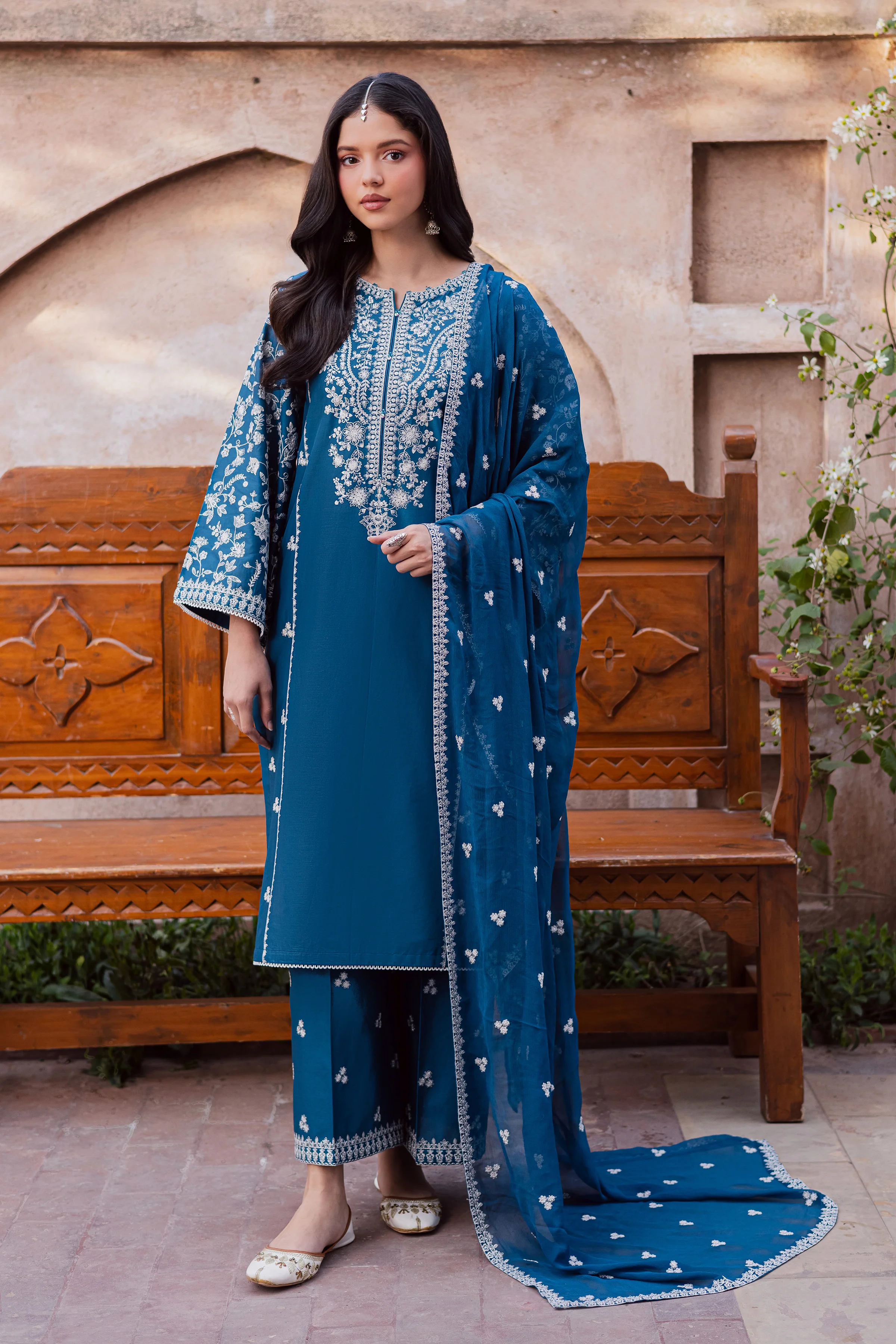 Farsali 3Pc - Festive Embroidered Lawn - Image 8
