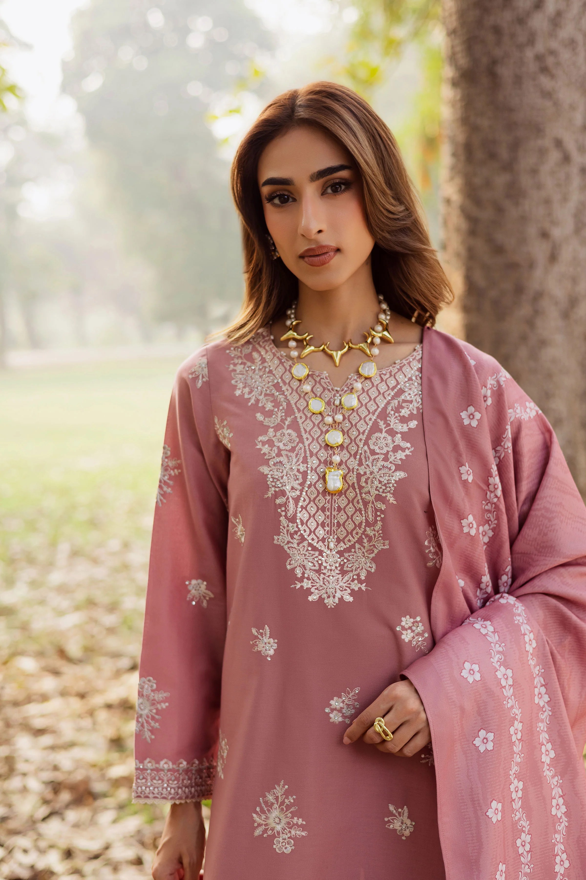 Frolly 3Pc - Embroidered Khaddar Dress - Image 3