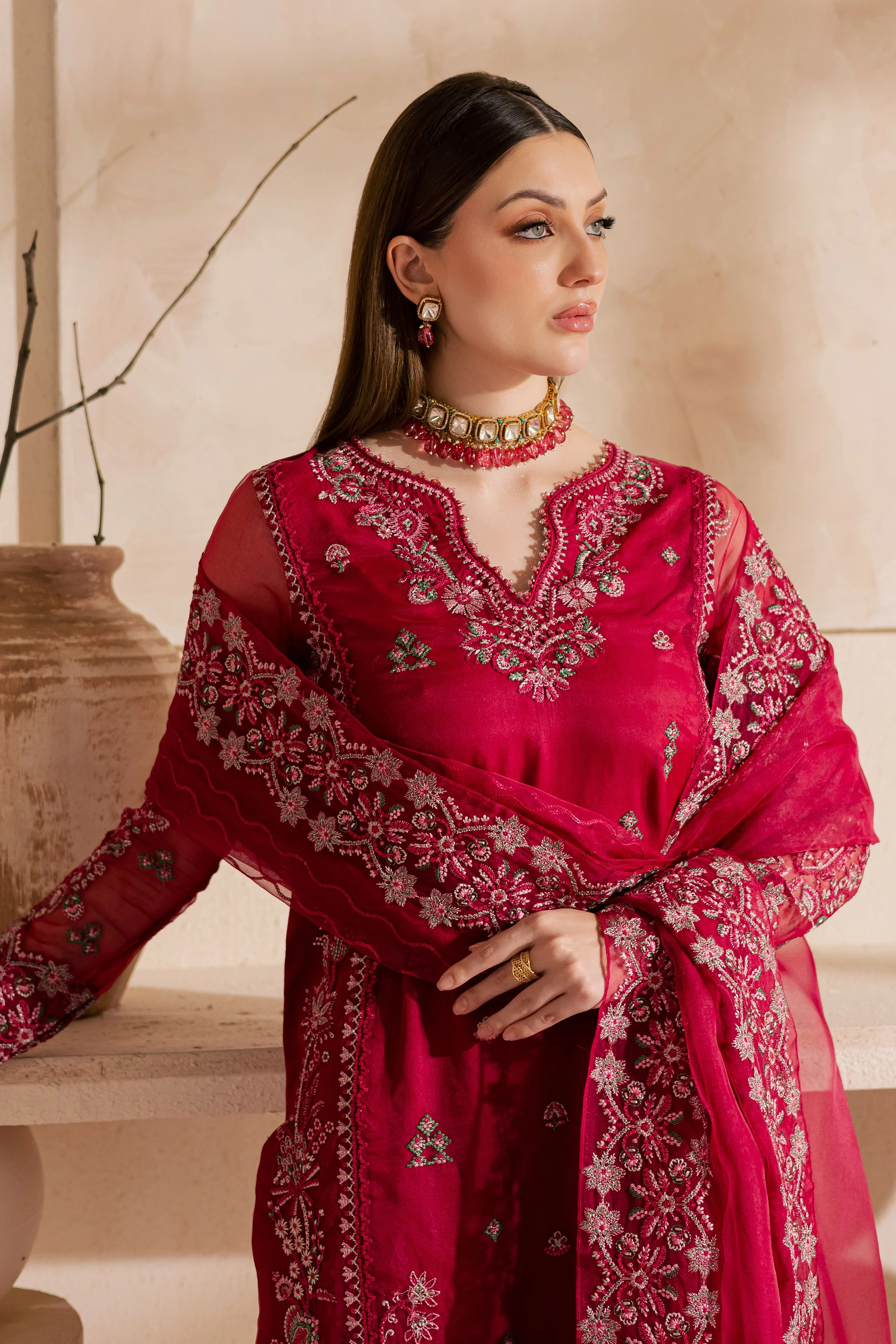 Gulshan Zara 3Pc - Embroidered Luxe Pret - Image 4