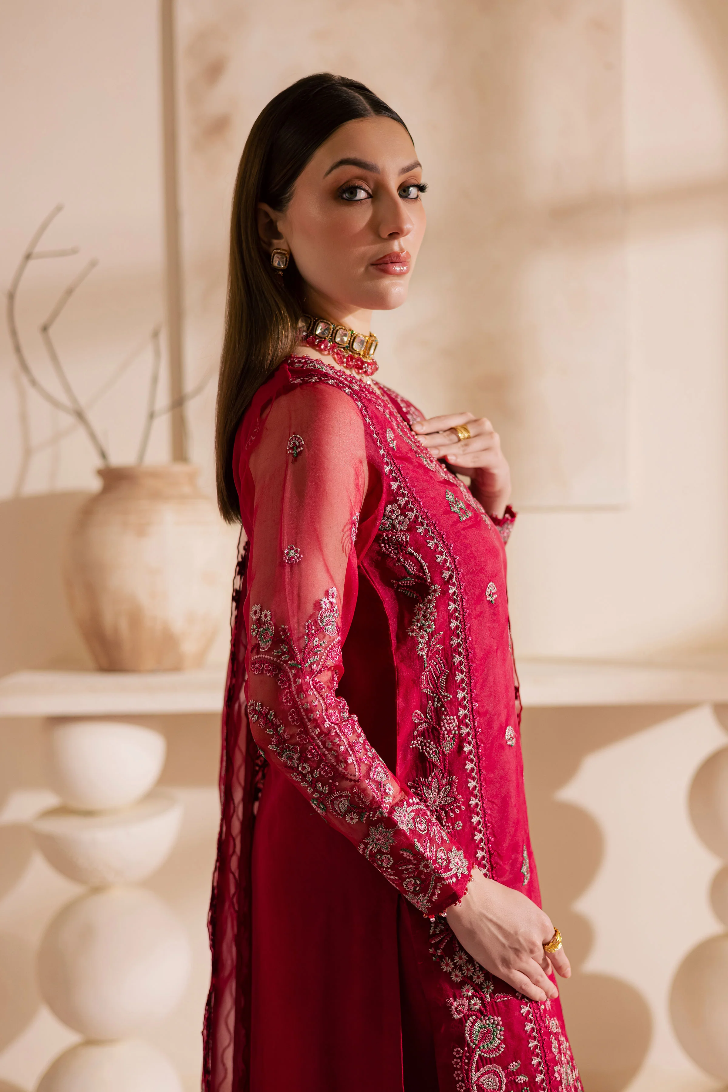 Gulshan Zara 3Pc - Embroidered Luxe Pret - Image 5
