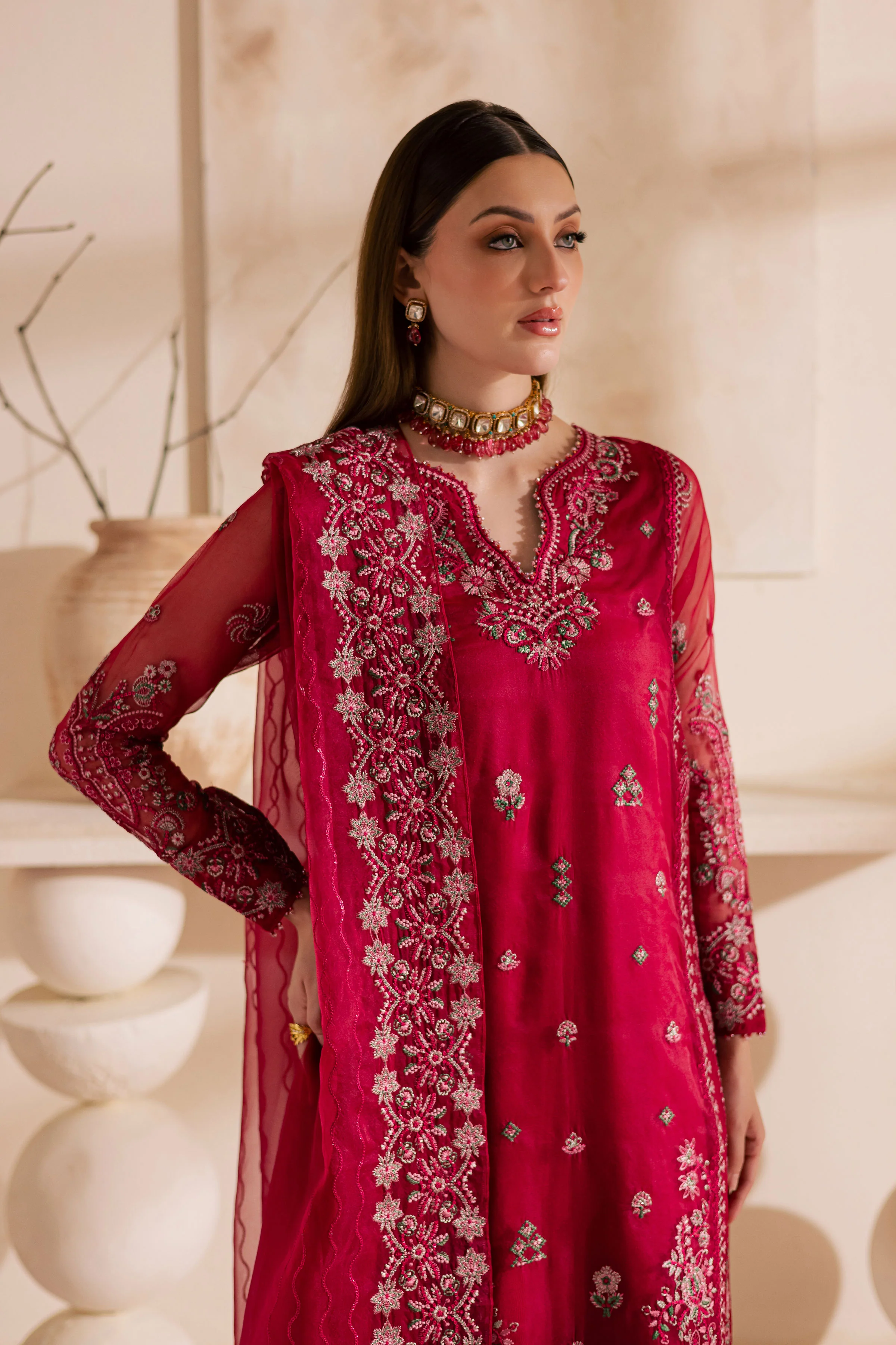 Gulshan Zara 3Pc - Embroidered Luxe Pret - Image 6