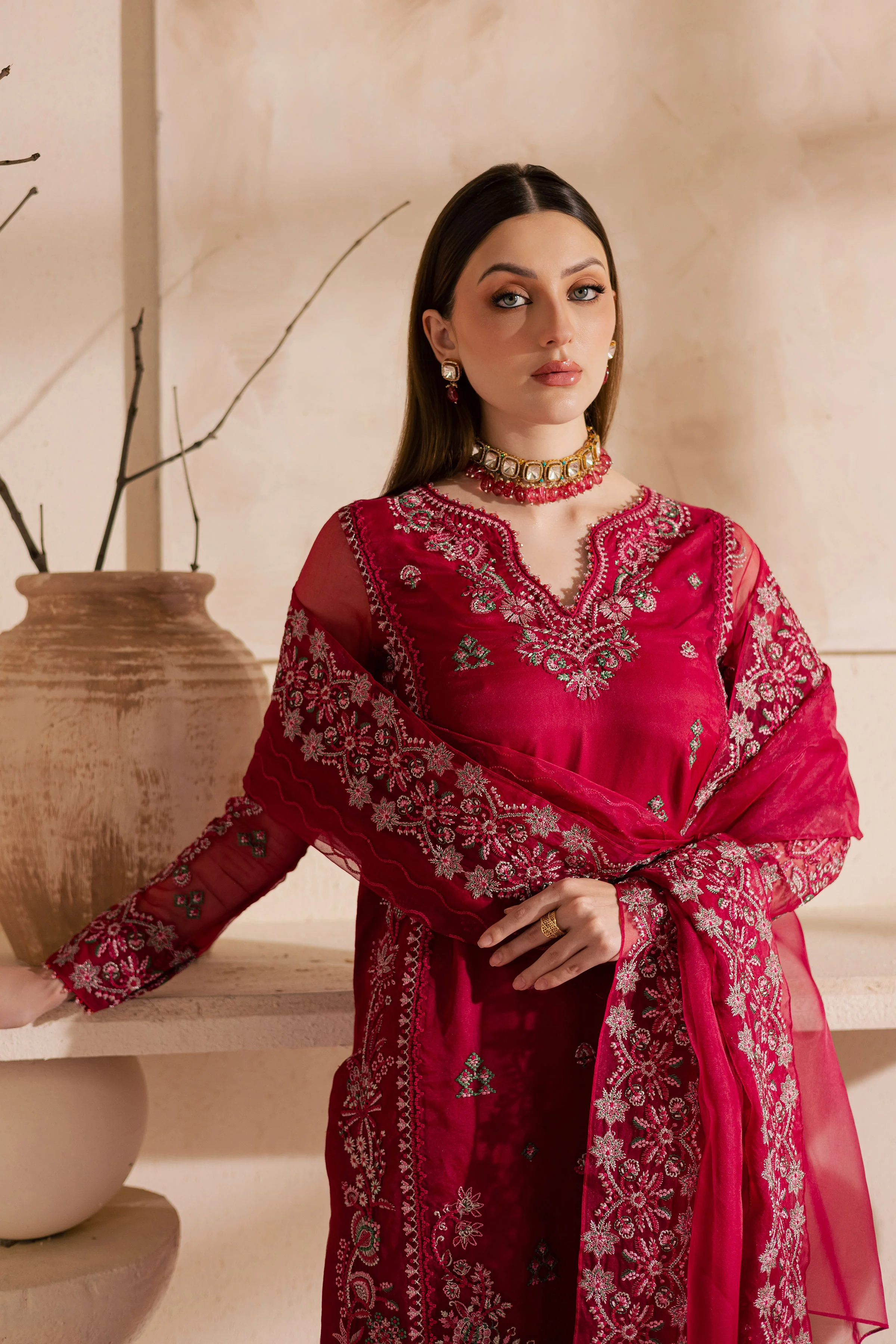 Gulshan Zara 3Pc - Embroidered Luxe Pret - Image 8