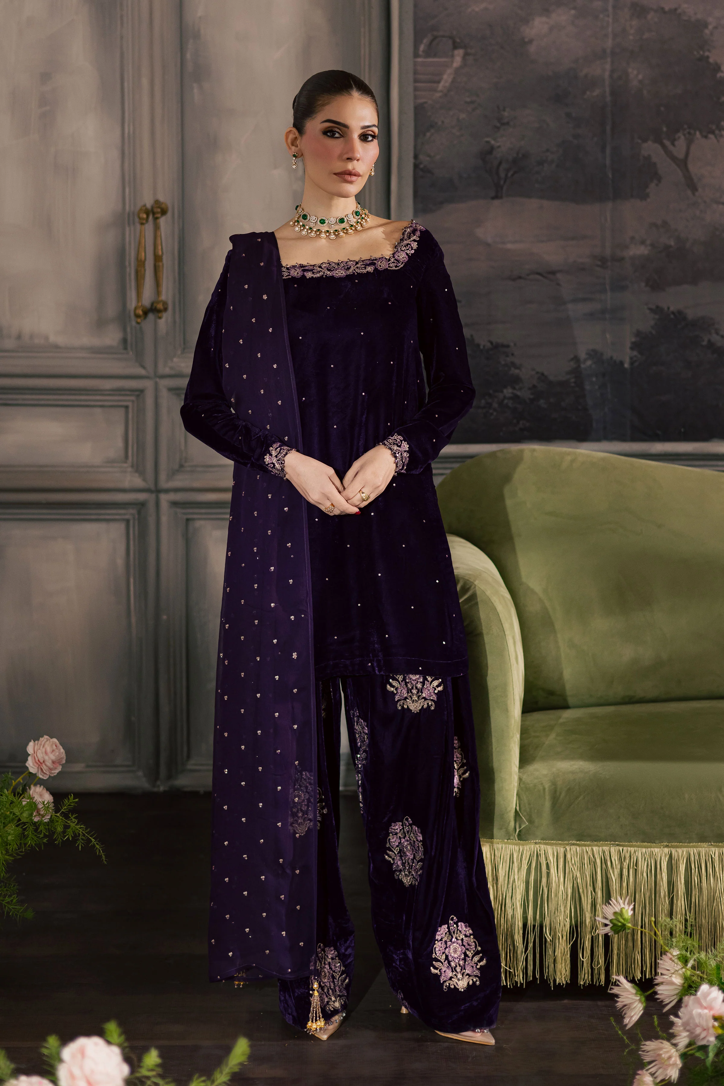 Midnight Purple 3Pc - Velvet Luxe Pret - Image 5