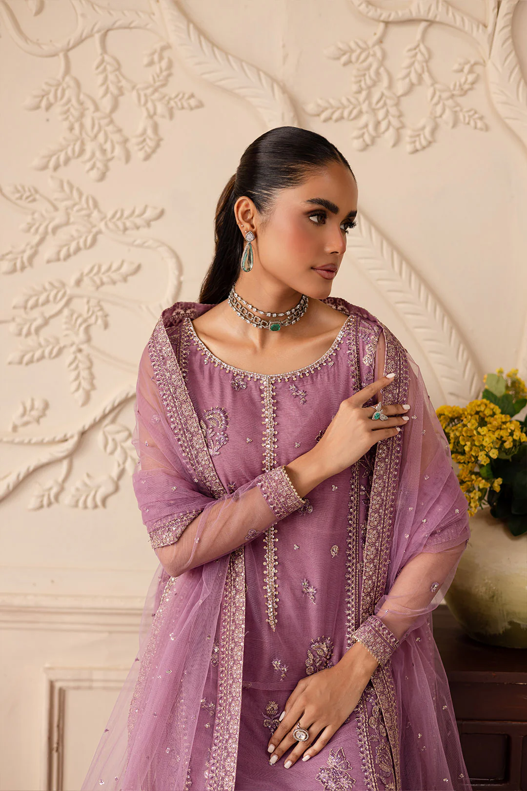 Minara 3Pc - Embroidered Luxe Pret - Image 5