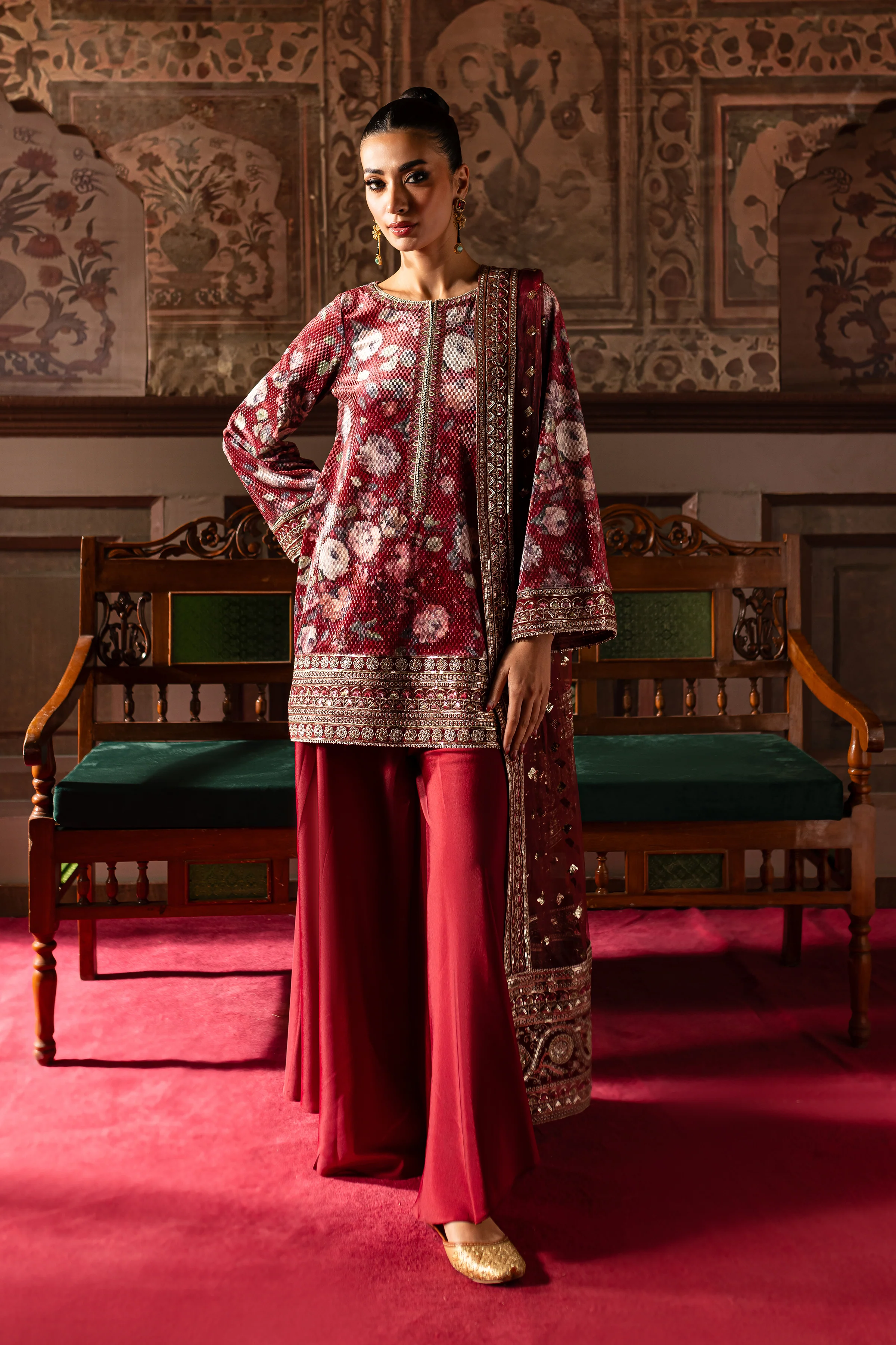 Noor Bano 3Pc - Embroidered Luxe Pret - Image 2