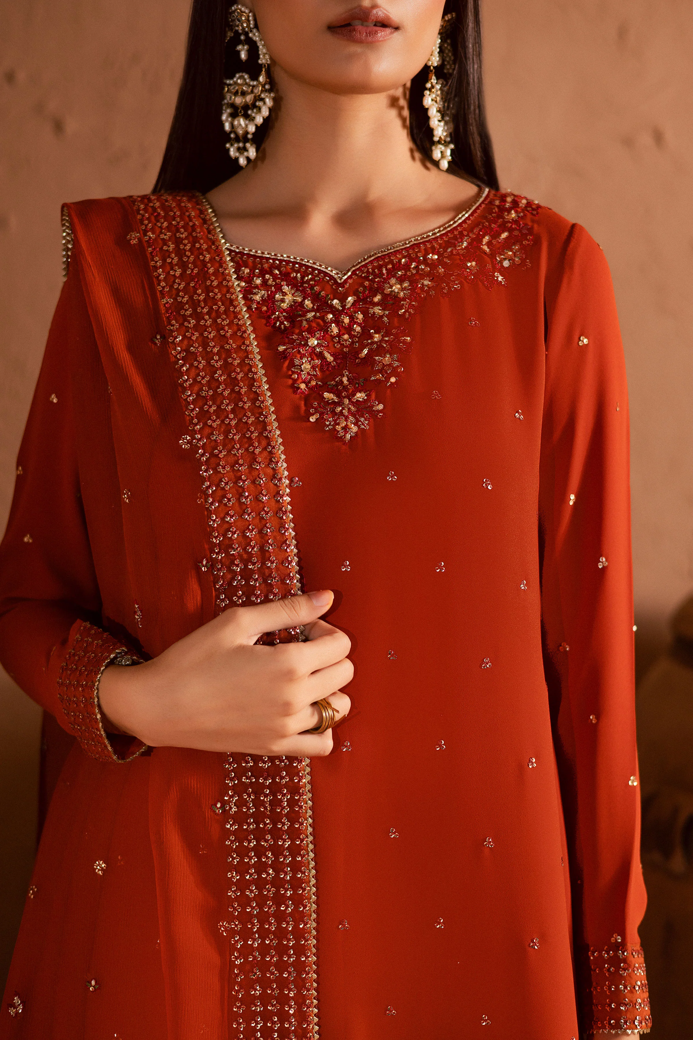 Olive Charm 3Pc- Festive Luxe Pret - Image 7