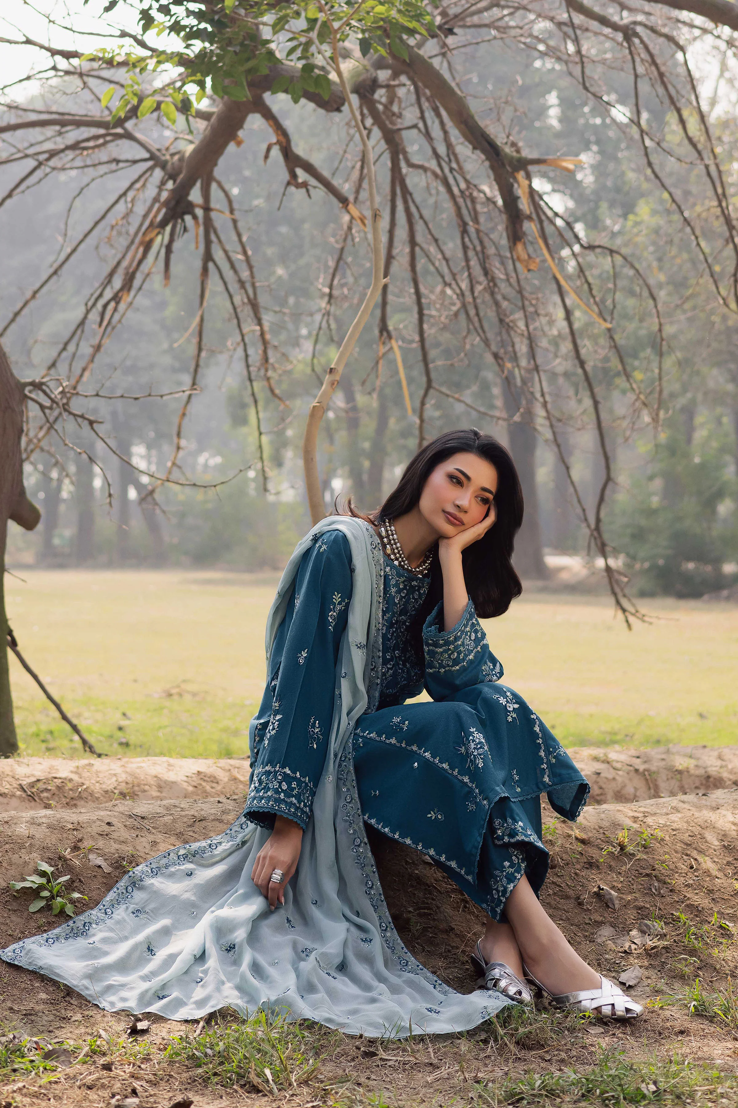 Punch 3Pc - Embroidered Karandi Dress - Image 6