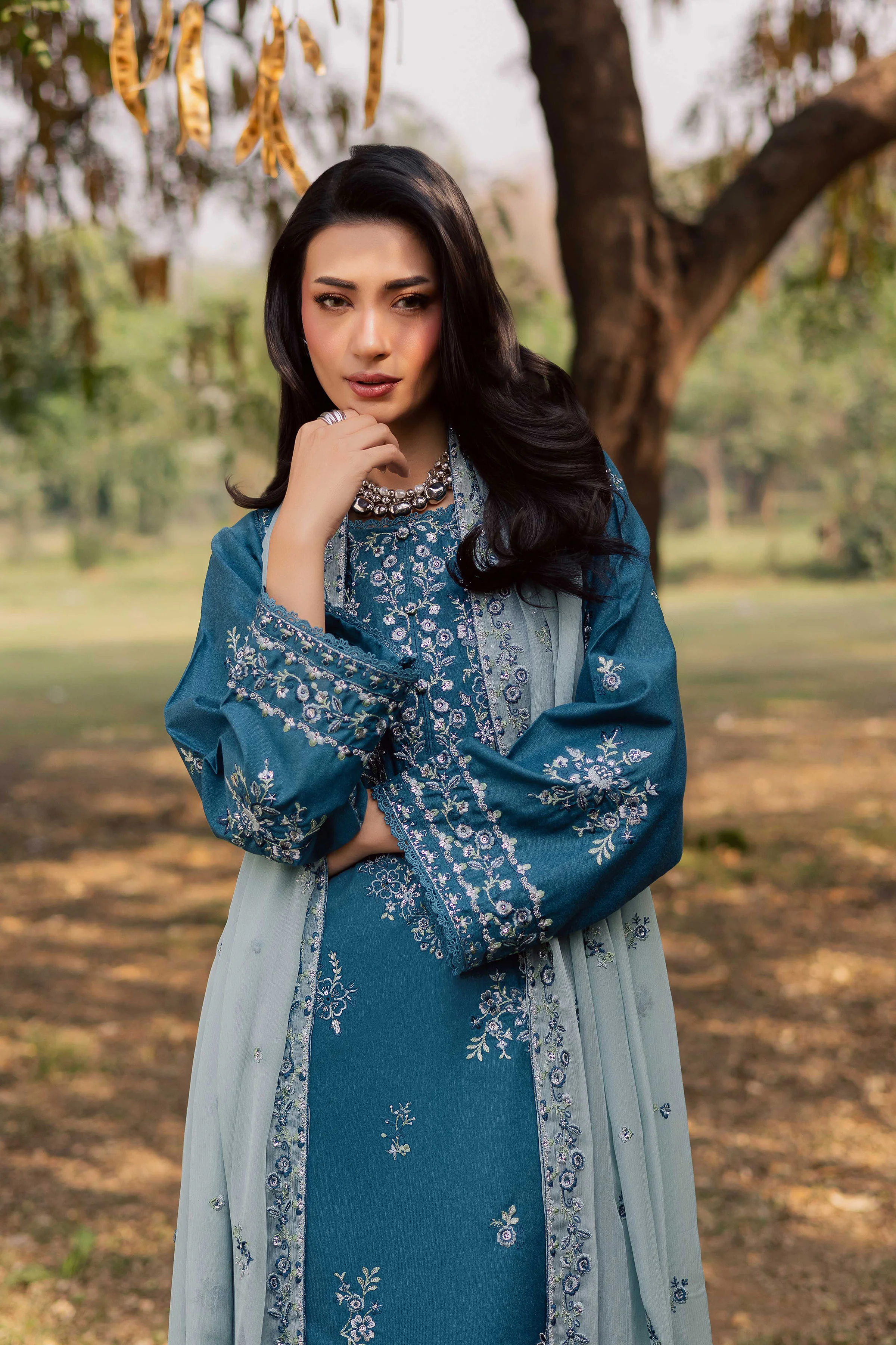 Punch 3Pc - Embroidered Karandi Dress - Image 7