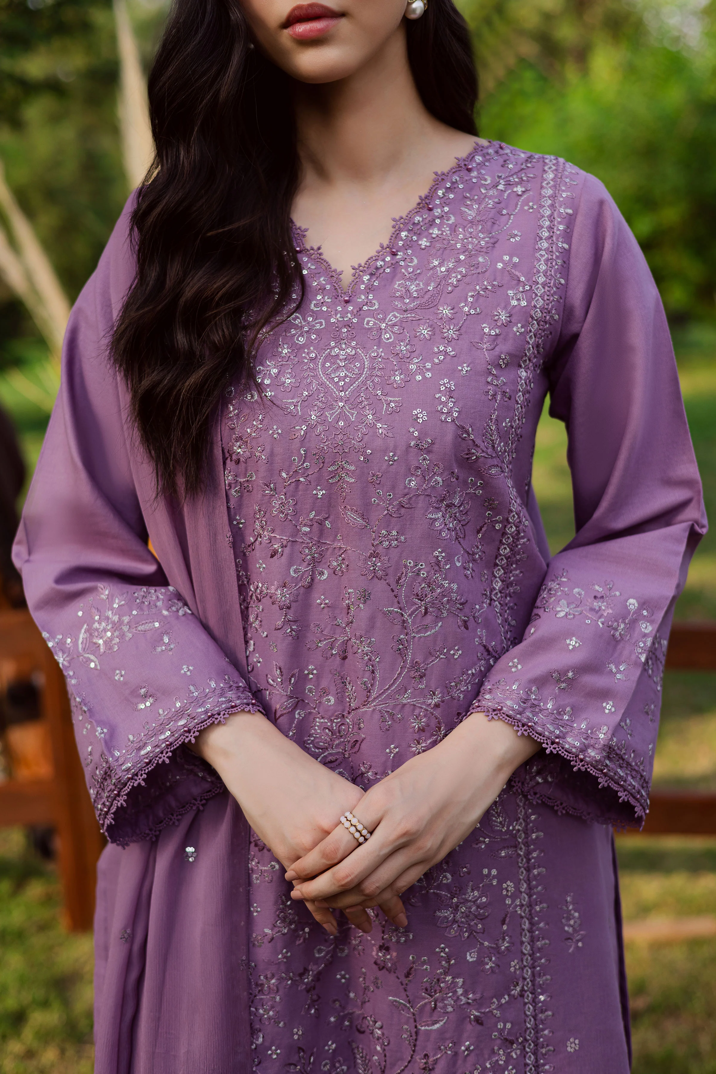 Raeven 3Pc - Embroidered Khaddar Dress - Image 4