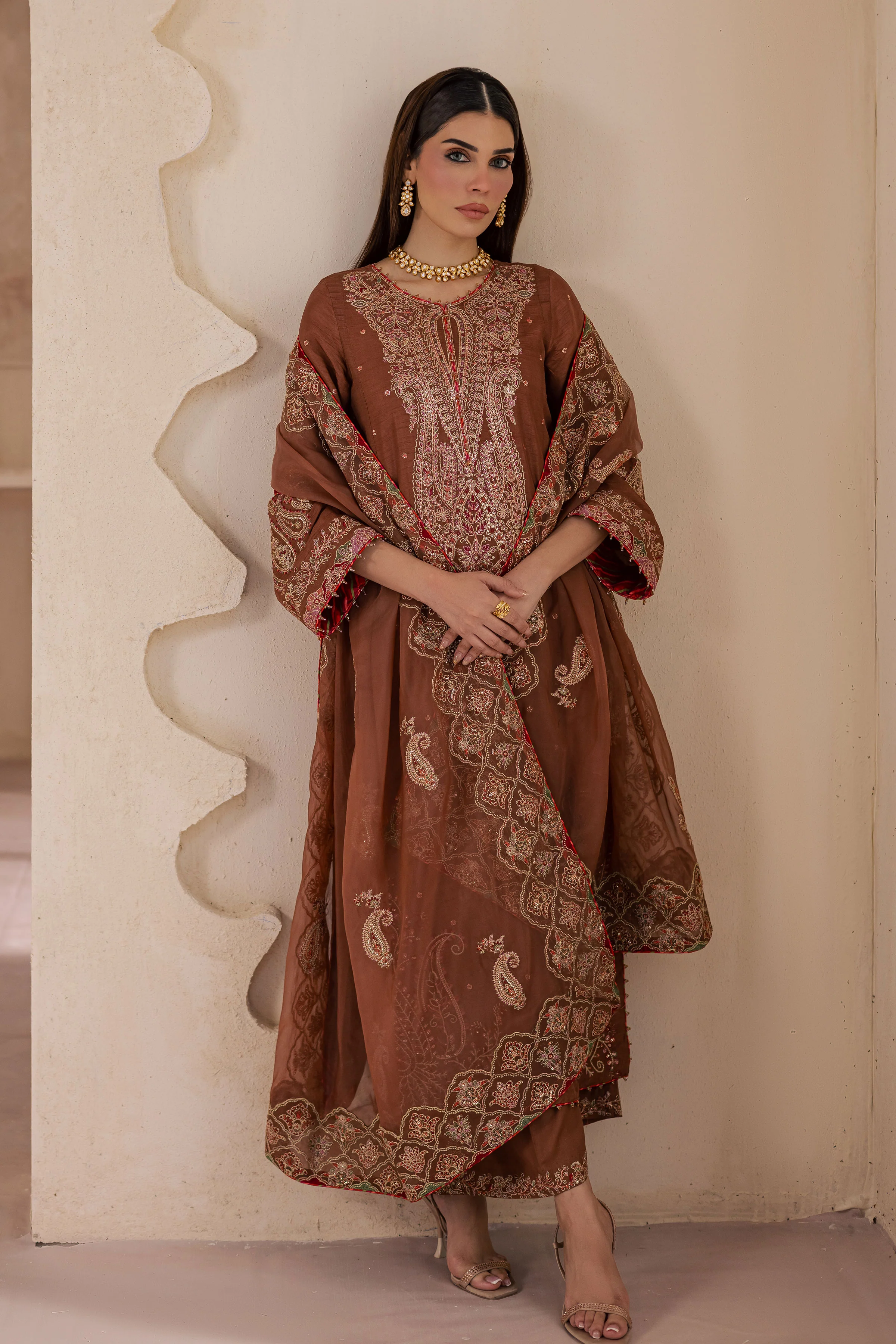 Rohine 3Pc - Embroidered Luxe Pret - Image 3