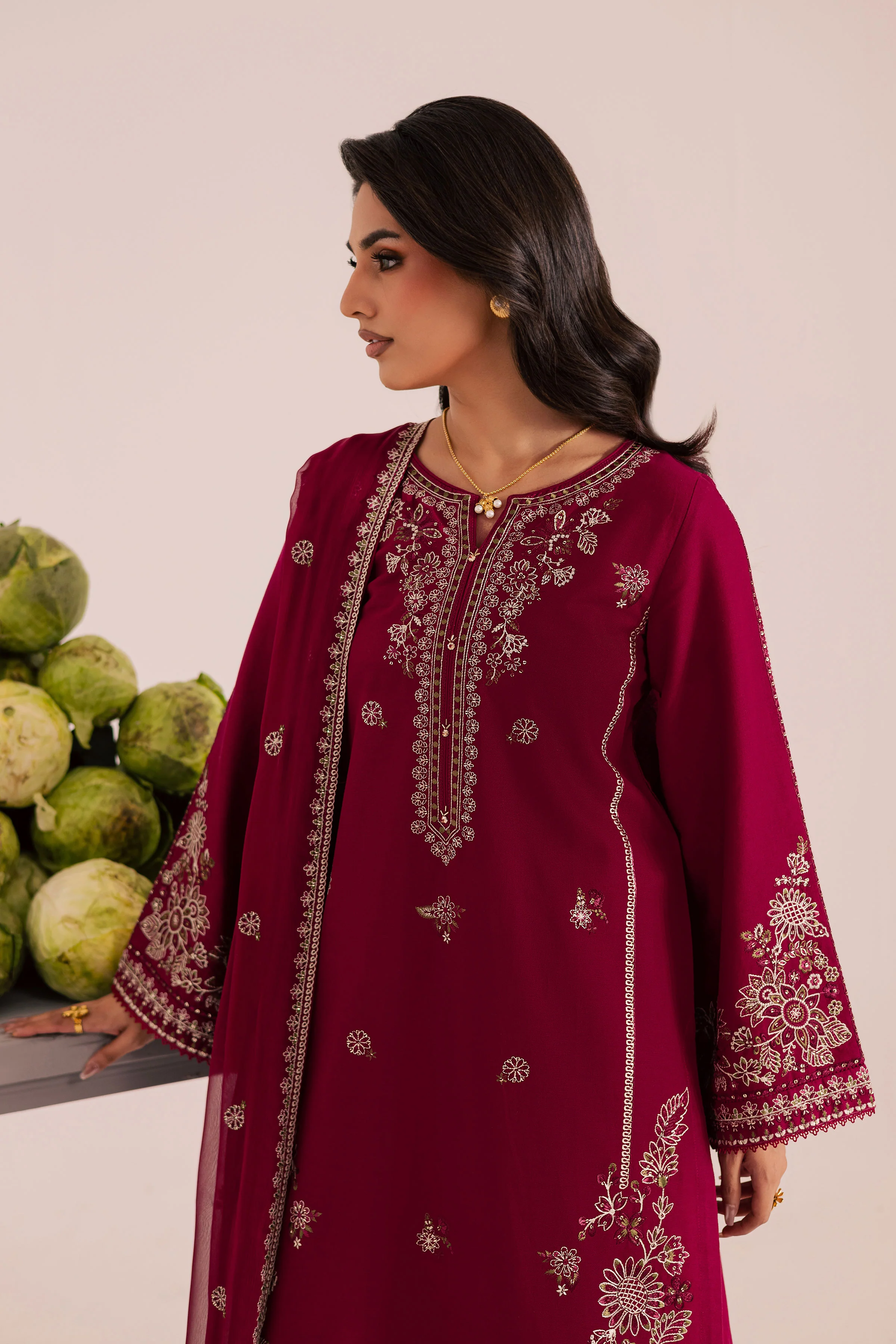 Royal Russel 3Pc - Embroidered Khaddar Dress - Image 4