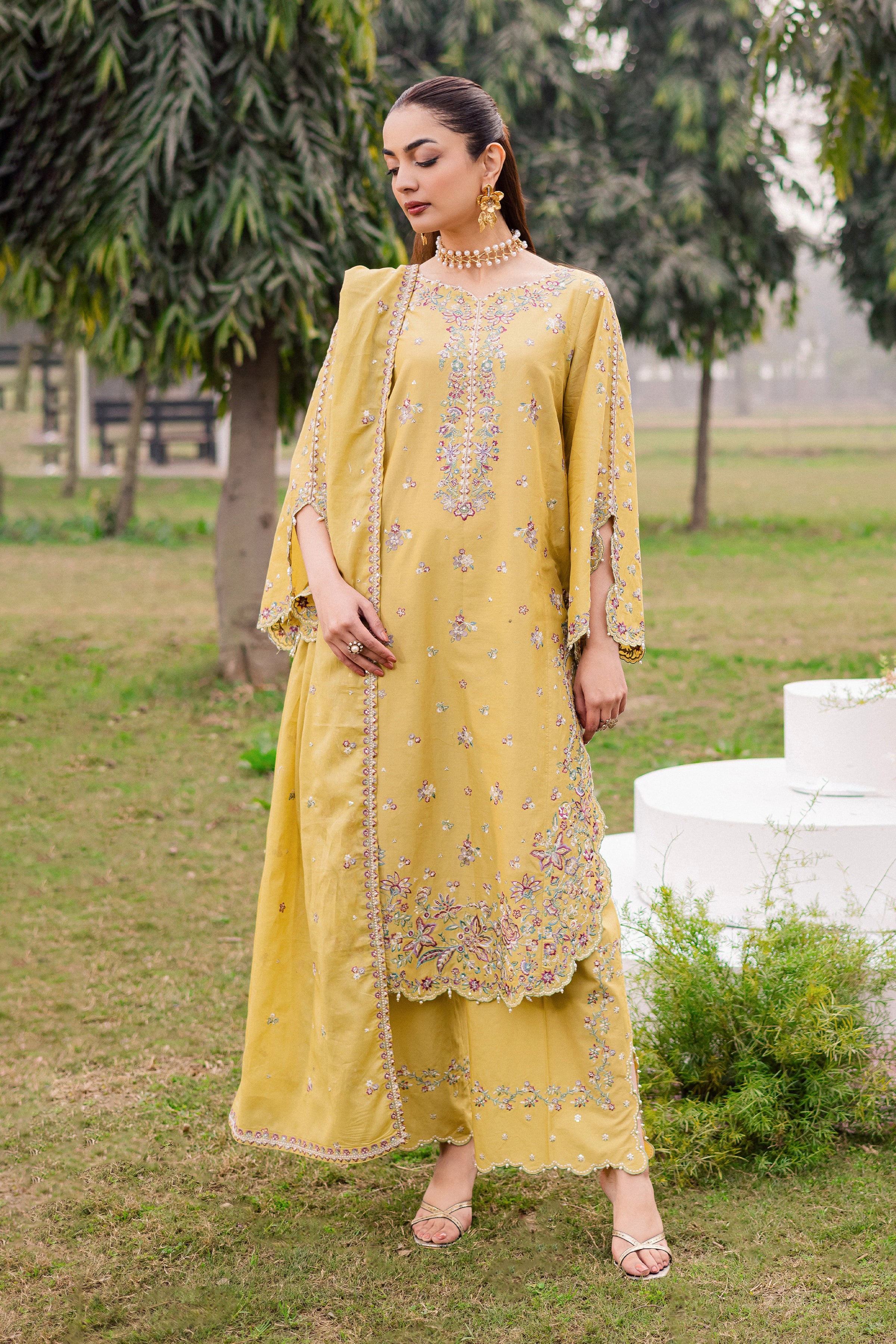 Salwah 3Pc - Festive Embroidered Lawn - Image 3