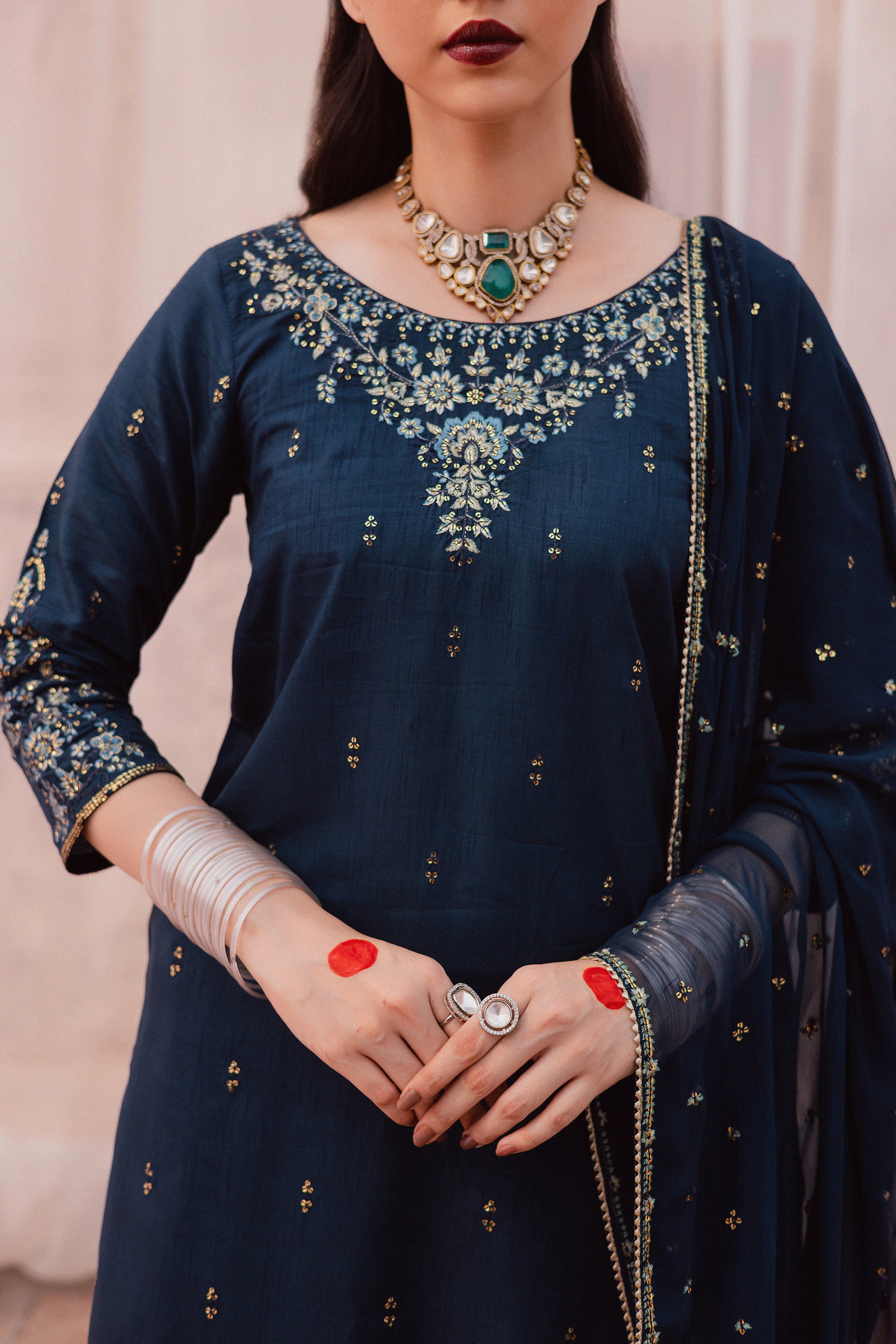 Teal Amaya 3Pc - Festive Luxe Pret - Image 8