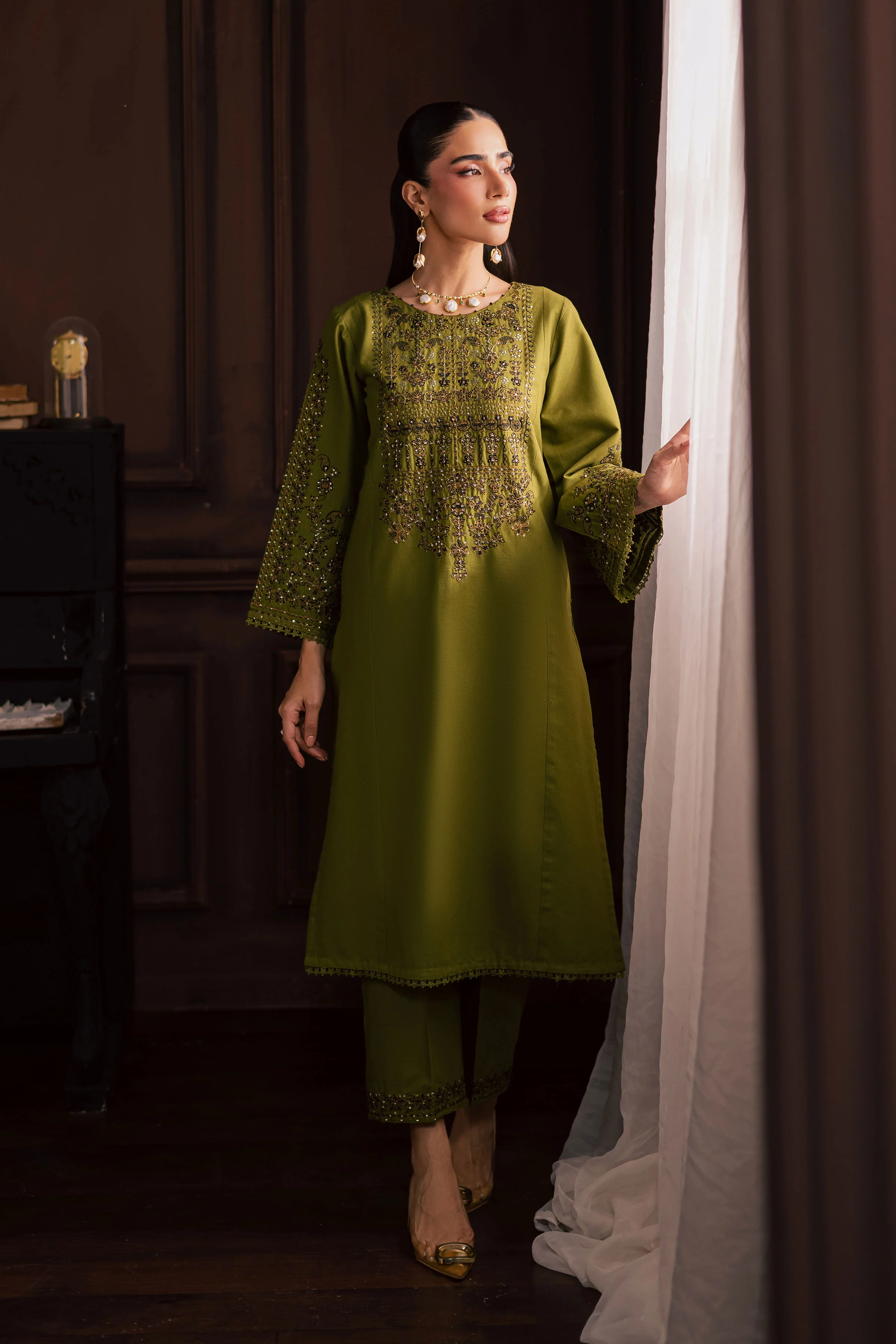 Topaz 2Pc - Embroidered Khaddar Dress - Image 8