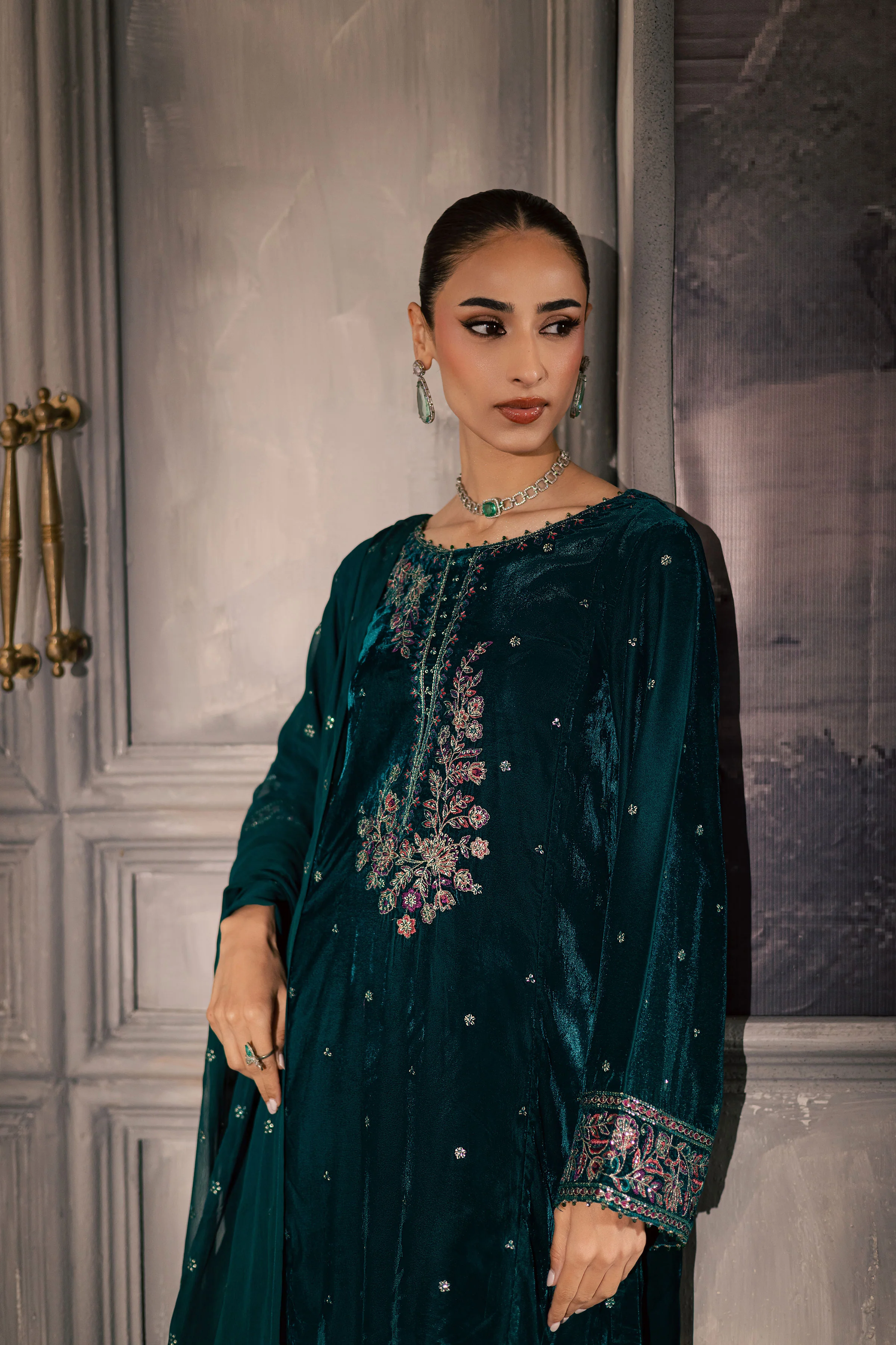 Turquoise 3Pc - Velvet Luxe Pret - Image 7
