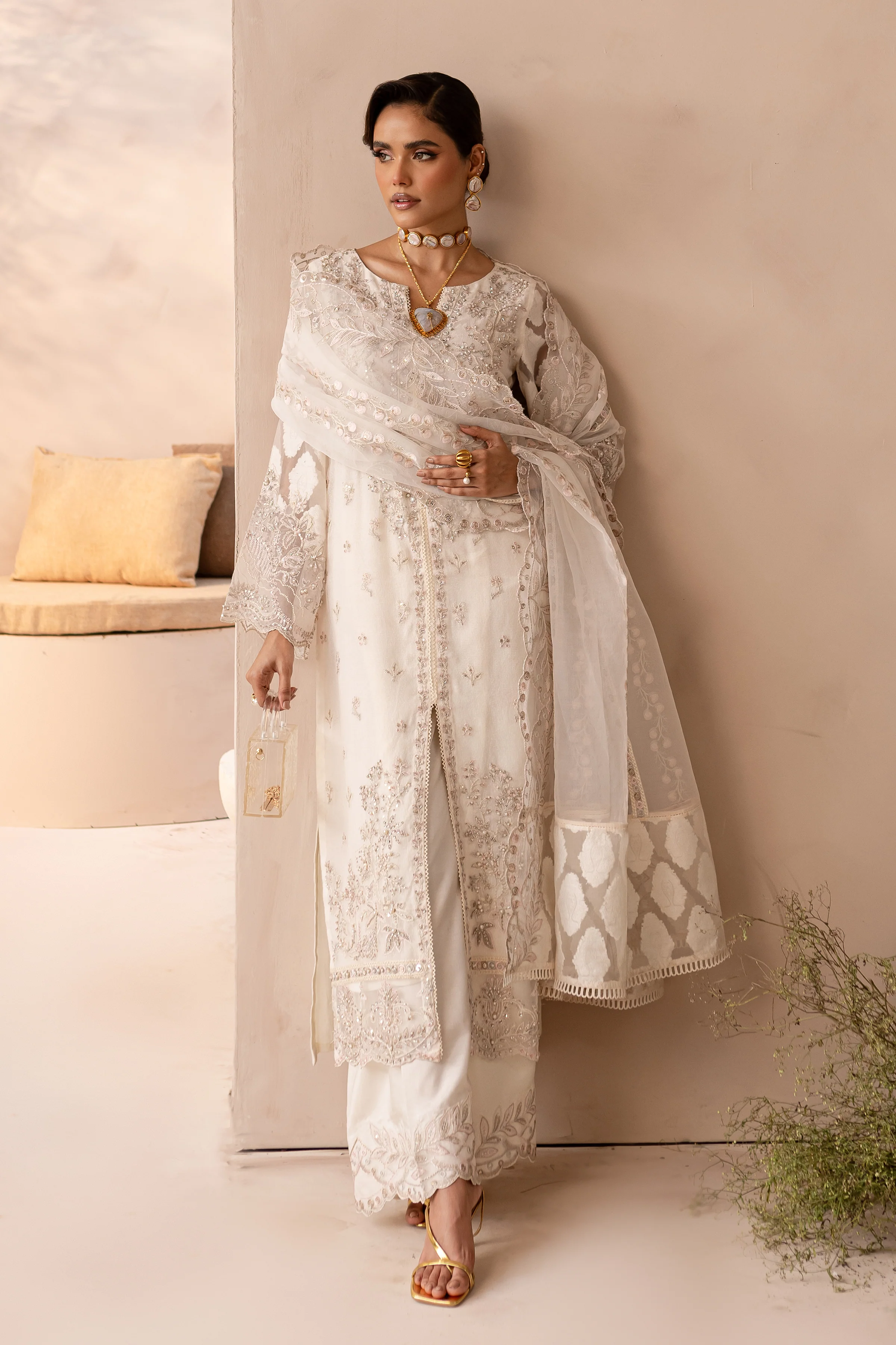 White Willow 3Pc - Embroidered Luxe PRET - Image 4