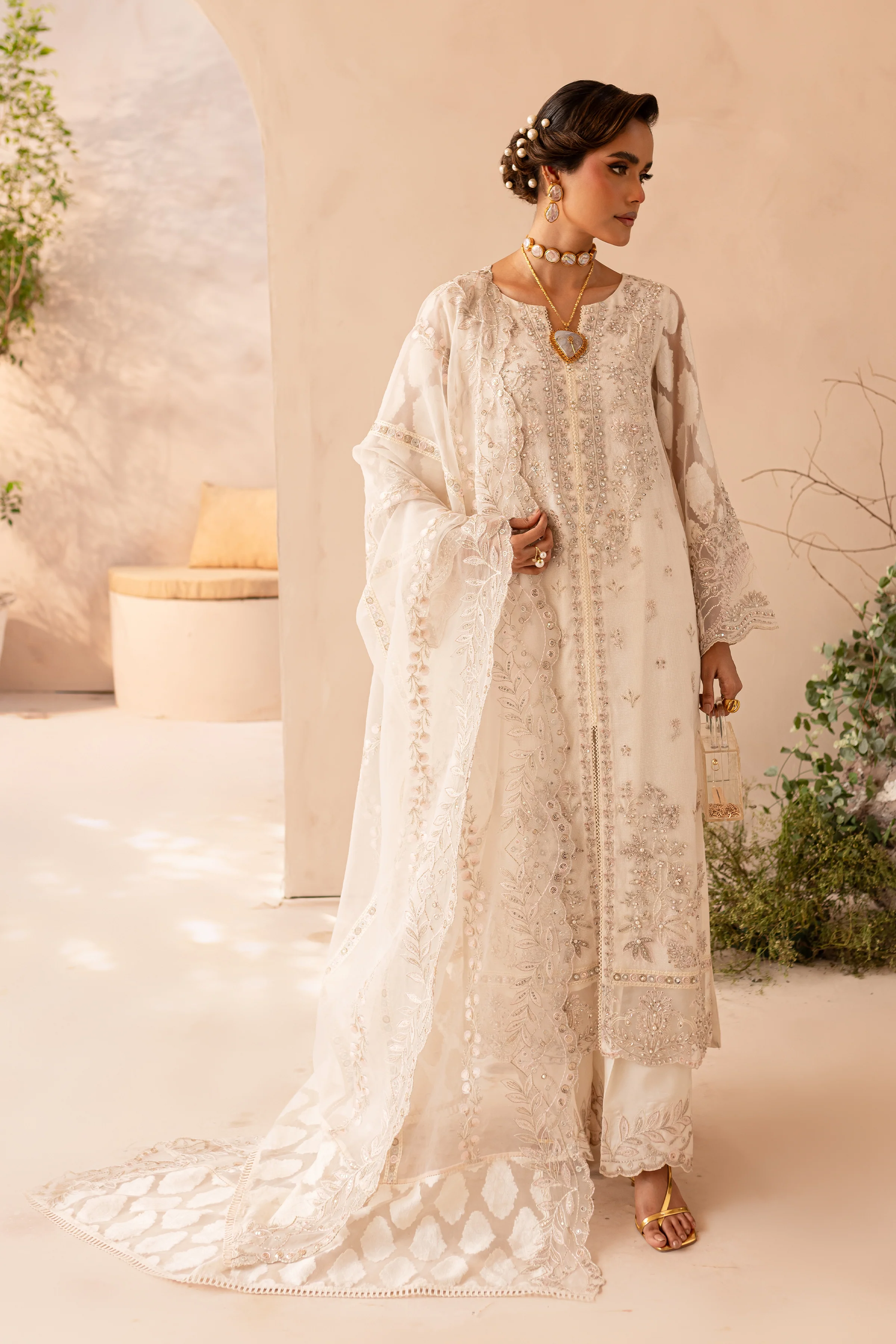 White Willow 3Pc - Embroidered Luxe PRET - Image 9