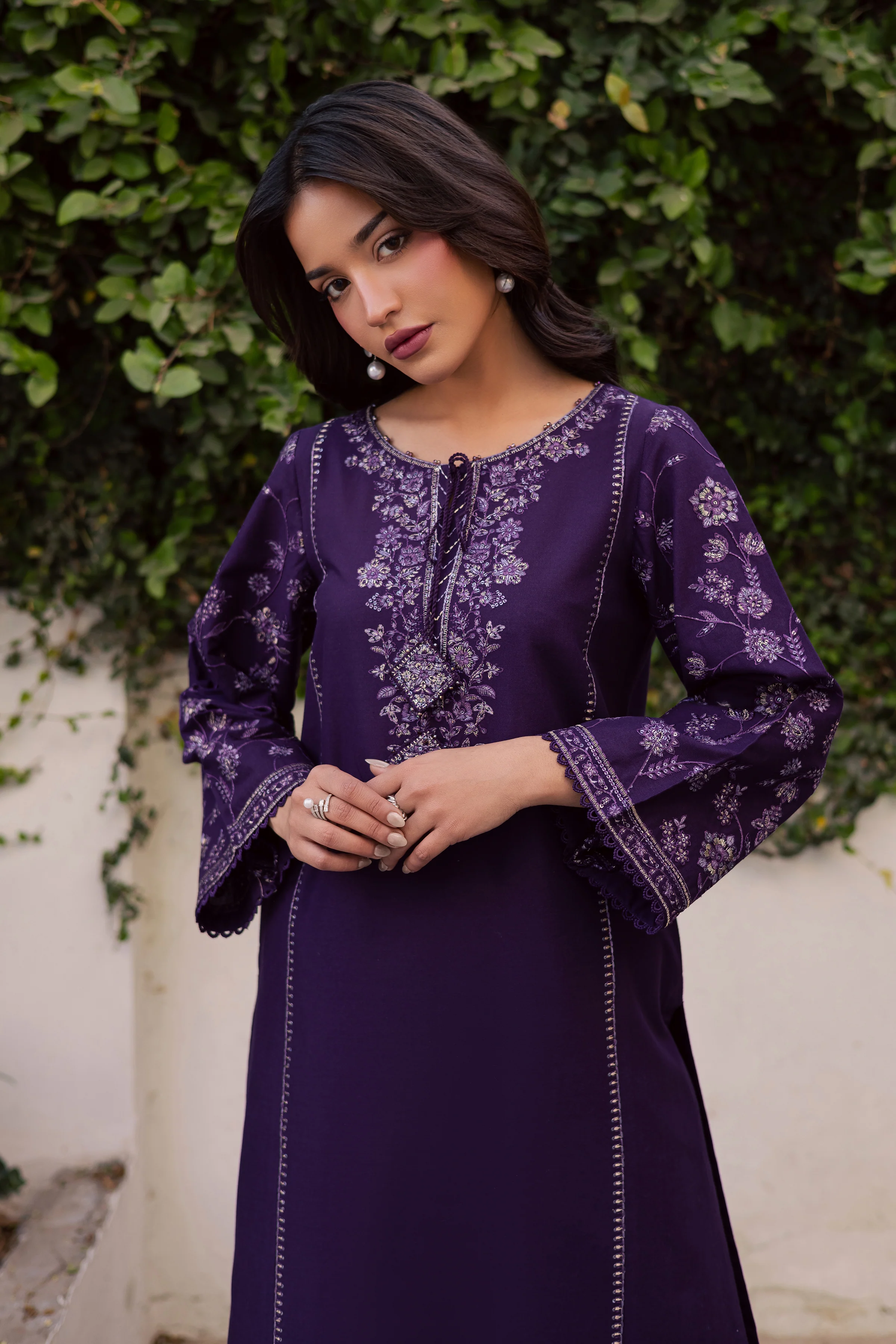 Yuura 2Pc - Embroidered Khaddar Dress - Image 2