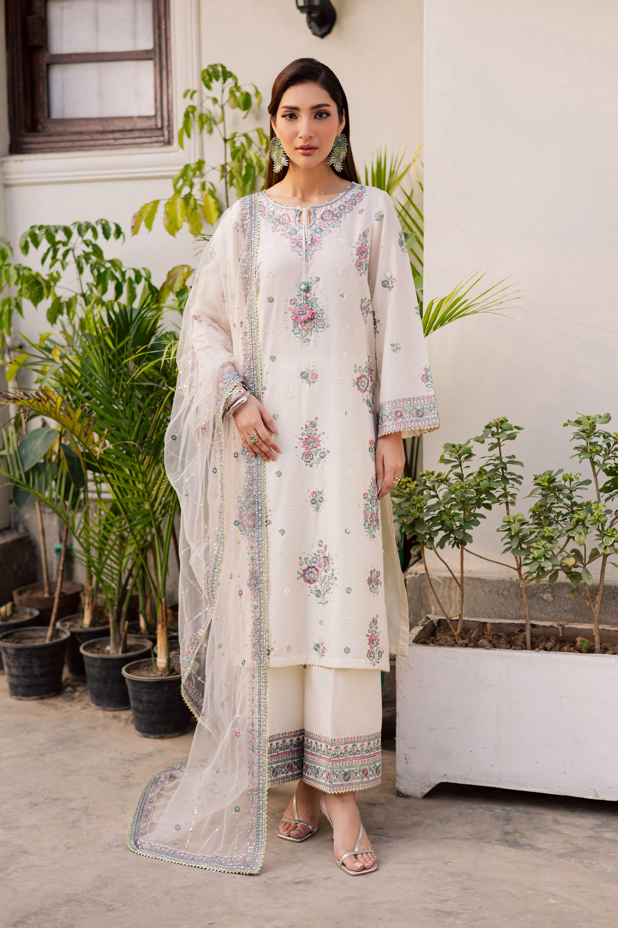 Zarkhuba 3Pc - Festive Embroidered Lawn - Image 6